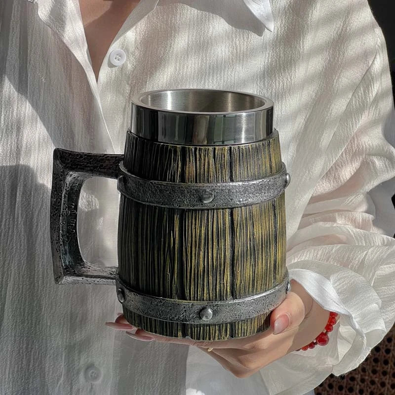 3D Viking-Style Wooden Mug - Image 4