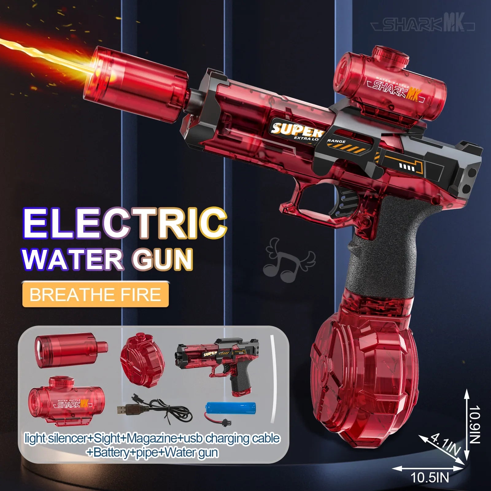Electric Flame Effect Water Spray Blaster Toy Gun - Image 8