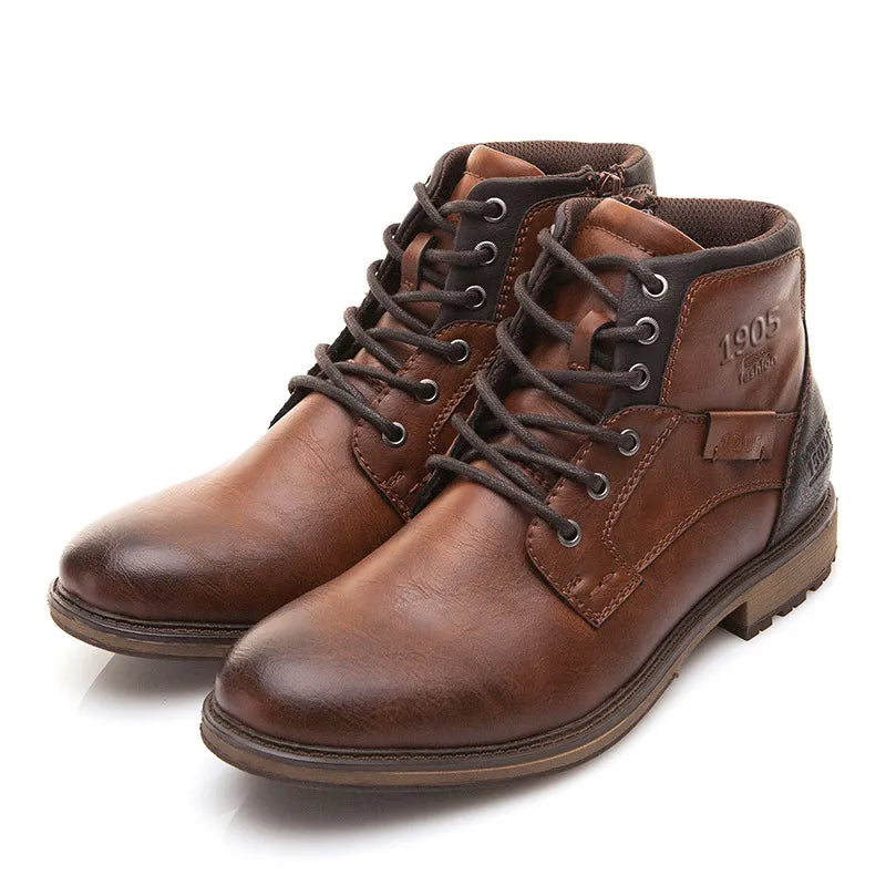 Fashion High-Cut Lace-up Vintage Style Men Winter Boots