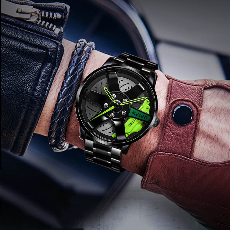Waterproof Car Wheel Rim Wrist Men Watch - Image 0