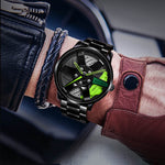 Waterproof Car Wheel Rim Wrist Men Watch