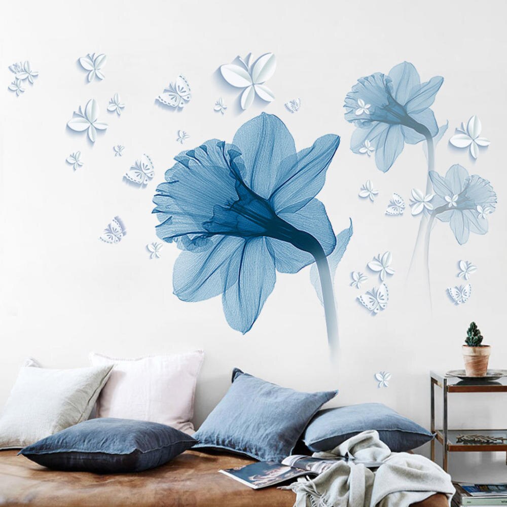 Modern Blossom Lotus Self-Adhesive Wall Sticker