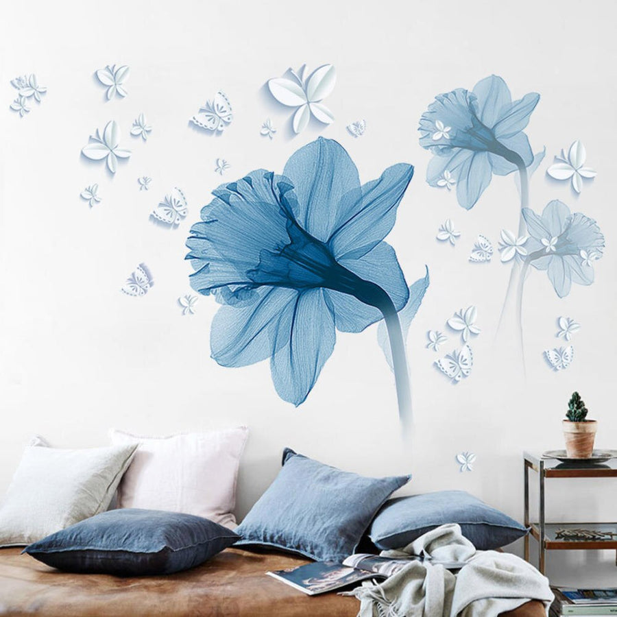 Modern Blossom Lotus Self-Adhesive Wall Sticker - Image 0