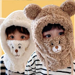 Plush Warm Bear Winter Scarf Mask