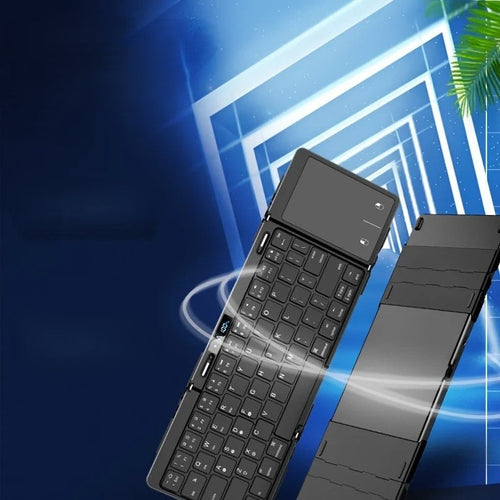 Foldable RGB Wireless Built-in Touchpad Backlit Travel Keyboard - Image 0
