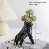 Nightcrawl Gothic Hand Ceramic Planter Pot - Image 7