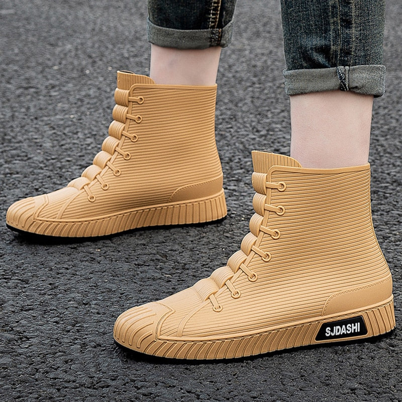 Rain Rider Slip-On Rubber Stylish Waterproof Boots - Image 10