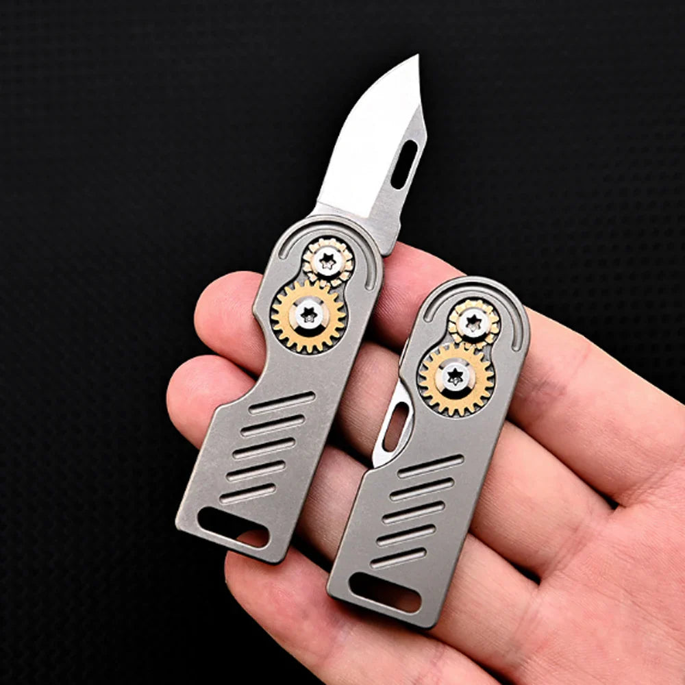 Titanium Gear Folding EDC Knife - Image 1
