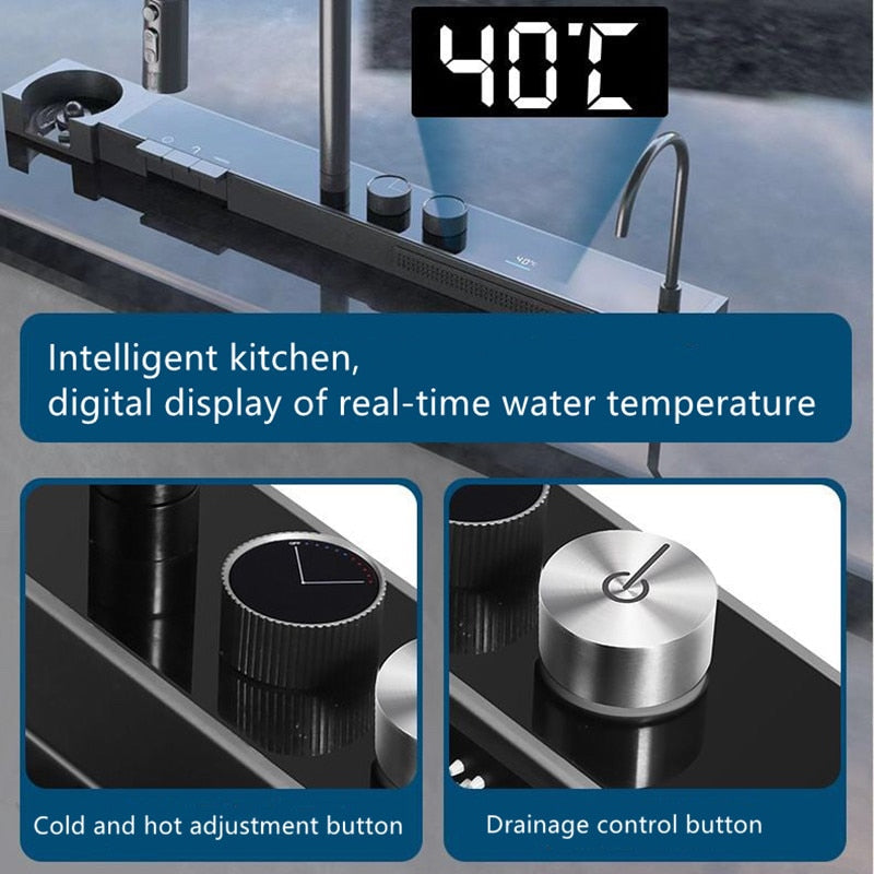 Honeycomb Digital Display Cup Rinser Prime FlowWaterfall Sink