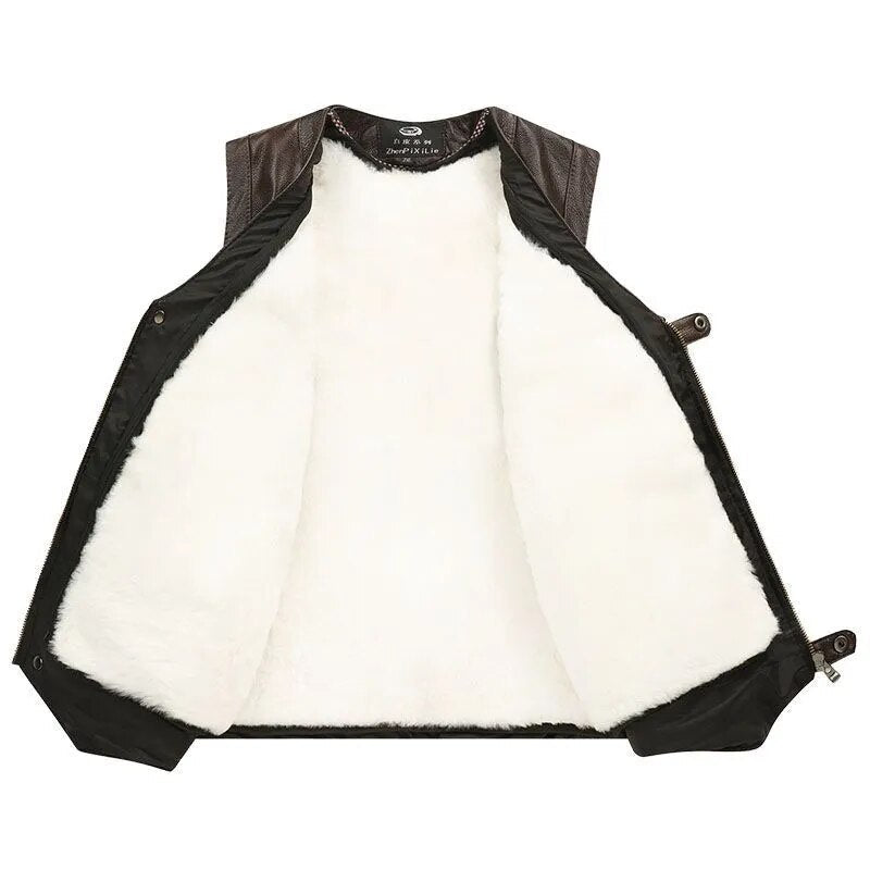 Sleeveless Casual Leather Adventurer Vest - Image 6