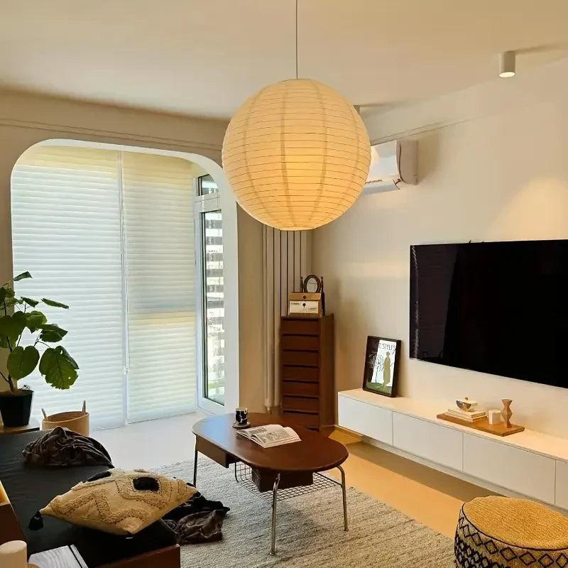 Japanese Style Paper Lantern Pendant Ceiling Lamp - Image 0