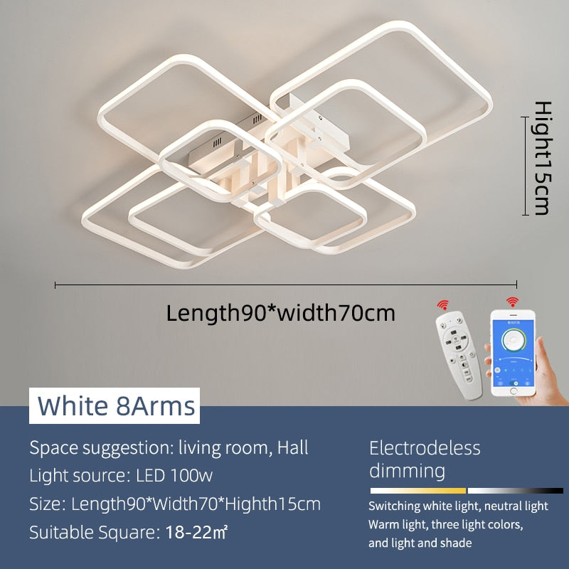 Modern Art Shapes Smart Home LED Chandelier - Image 6