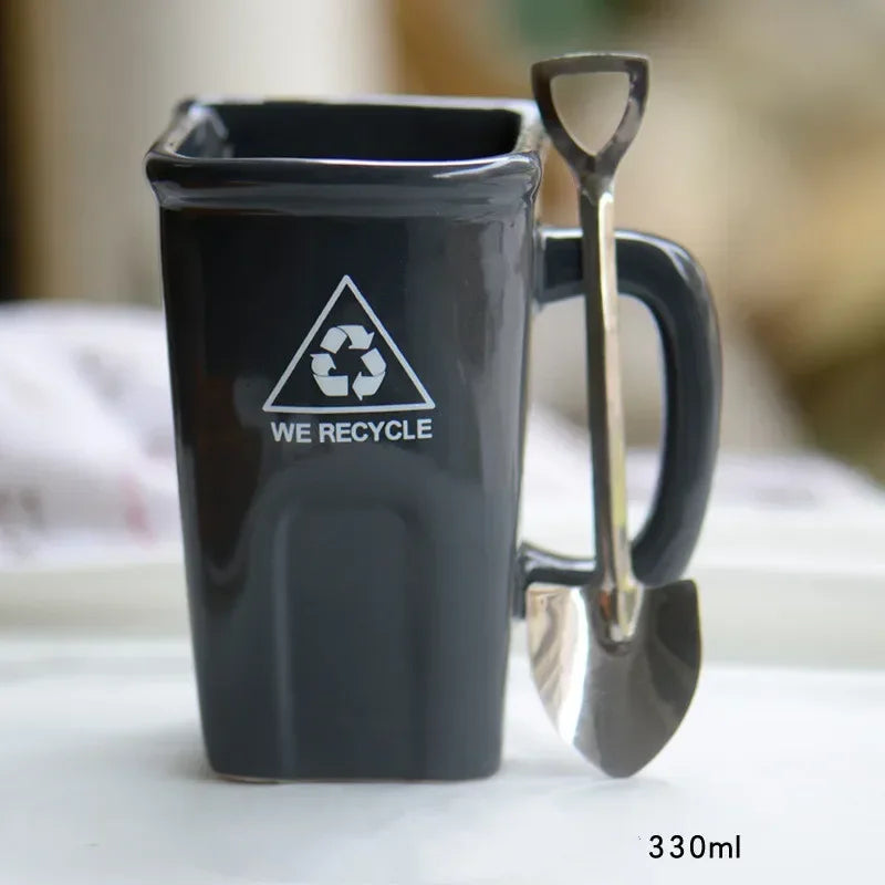 Large Trash Can Ceramic Creative Mug - Image 8