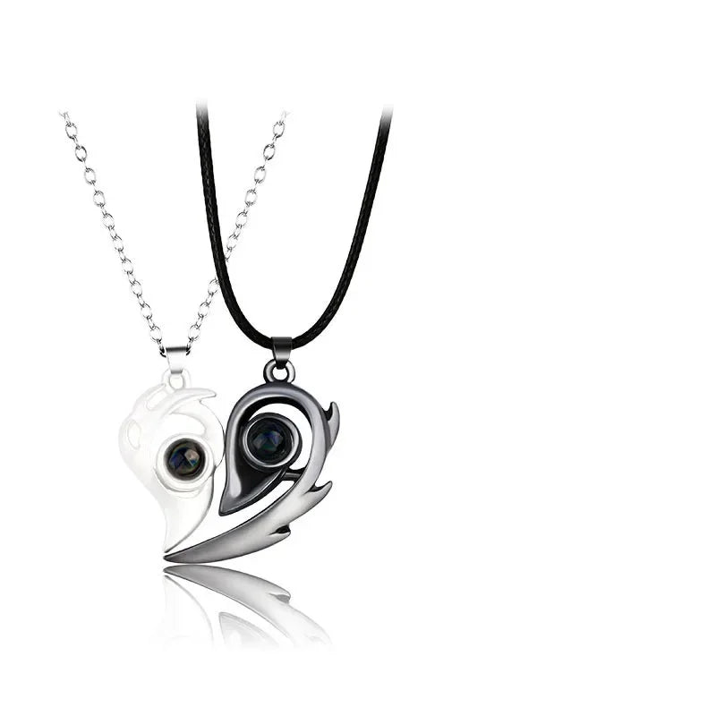 I Love You Magnetic Projection Couple Necklace Set - Image 7