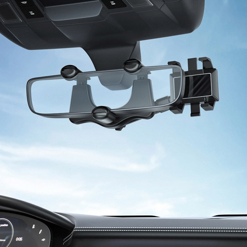 Rotating Rearview Mirror Phone Holder - Image 3