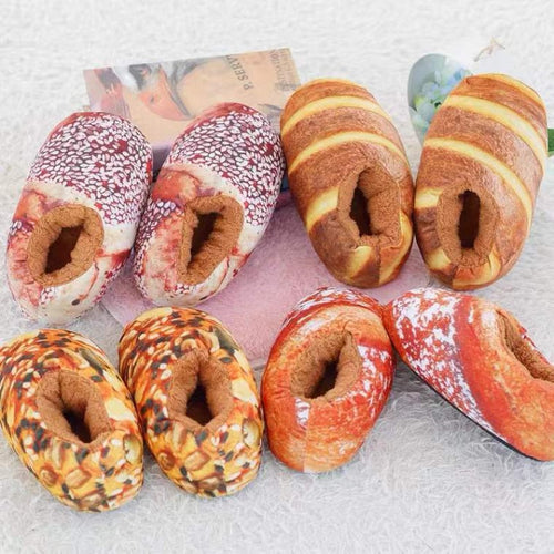 Creative Toast Bread Winter Slippers - Image 0