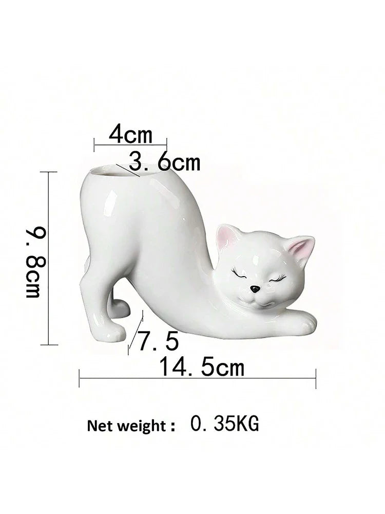 Grow a Tail Cat-Shaped Planter Vase - Image 5