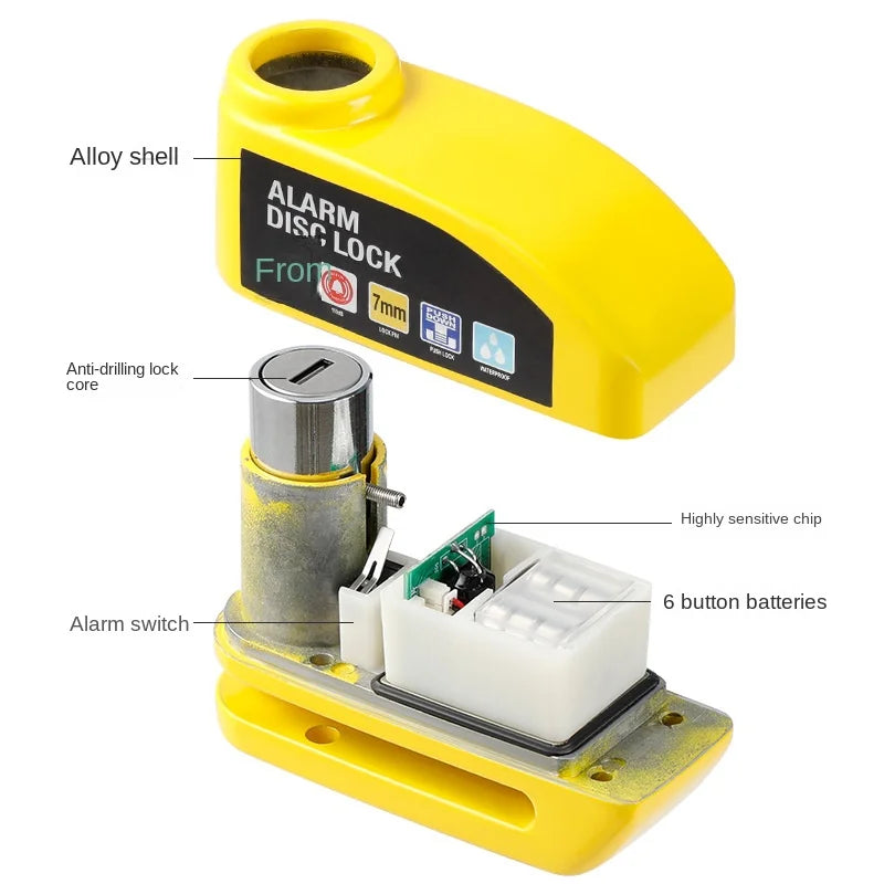 Anti-Theft Security Aluminium Disc Brake Alarm Lock - Image 7