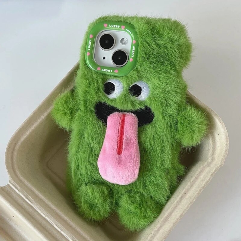 Playful Pair Plush Monster iPhone Case - Image 4
