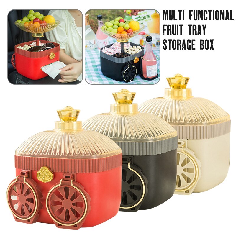 Travel Tray Portable Car Armrest Cup Holder Storage Box - Image 2