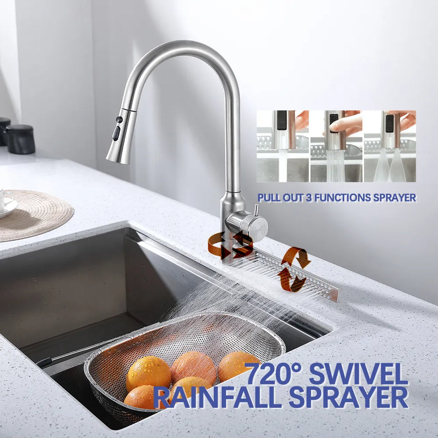 Next Level Rainfall Pull Out Waterfall Kitchen Faucet - Image 1