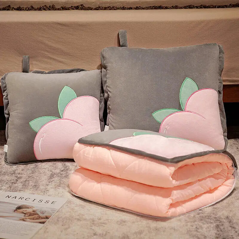 Playful Cartoon Toast Foldable Travel Pillow Blanket - Image 2