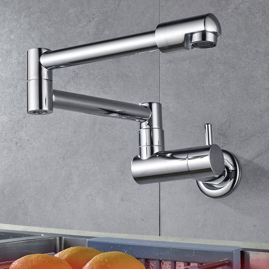 Wall-Mounted Folding Chrome Pot Filler Faucet - Image 0