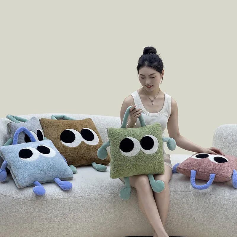 Cute Monster Portable Soft Throw Pillow Blanket - Image 2