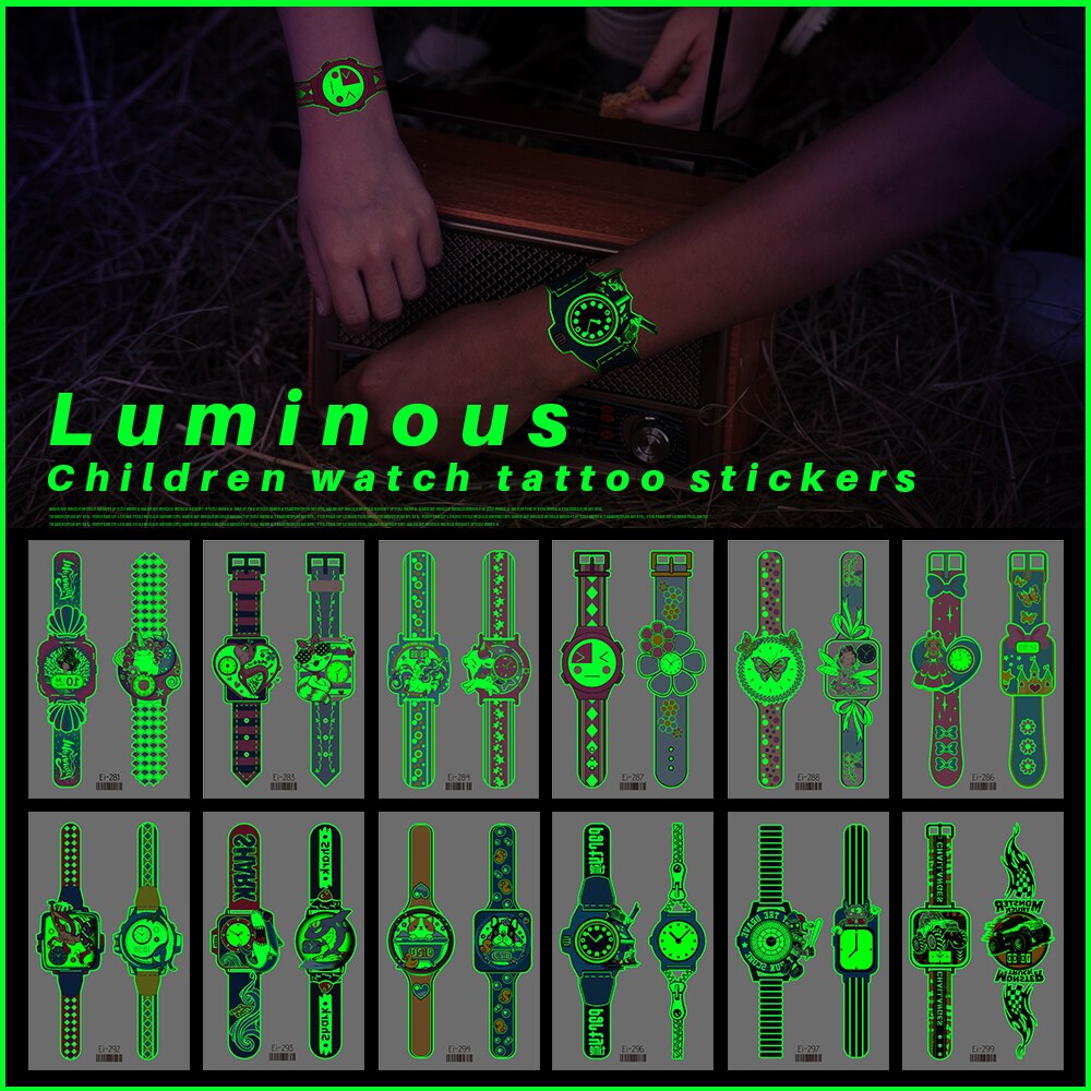 Luminous Temporary Tattoo Watch Sticker