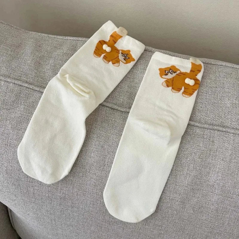 Cute Cat Butt Cartoon Socks - Image 9