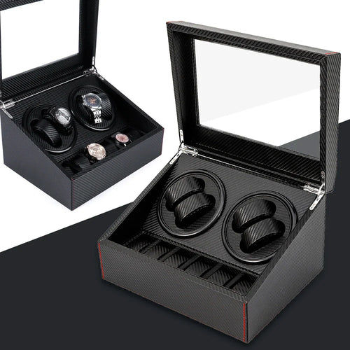 Carbon Fiber Dual Motor Automatic Watch Storage Case - Image 0