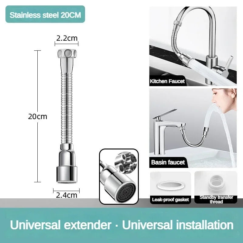 Universal Flexible Adjustable Kitchen Faucet Extender Nozzle