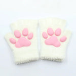 3D Cat Paw Soft Fingerless Gloves