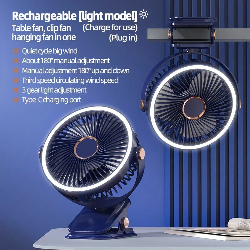 Multi-Angle Outdoor Clip-On Rechargeable Cooling Fan - Image 6