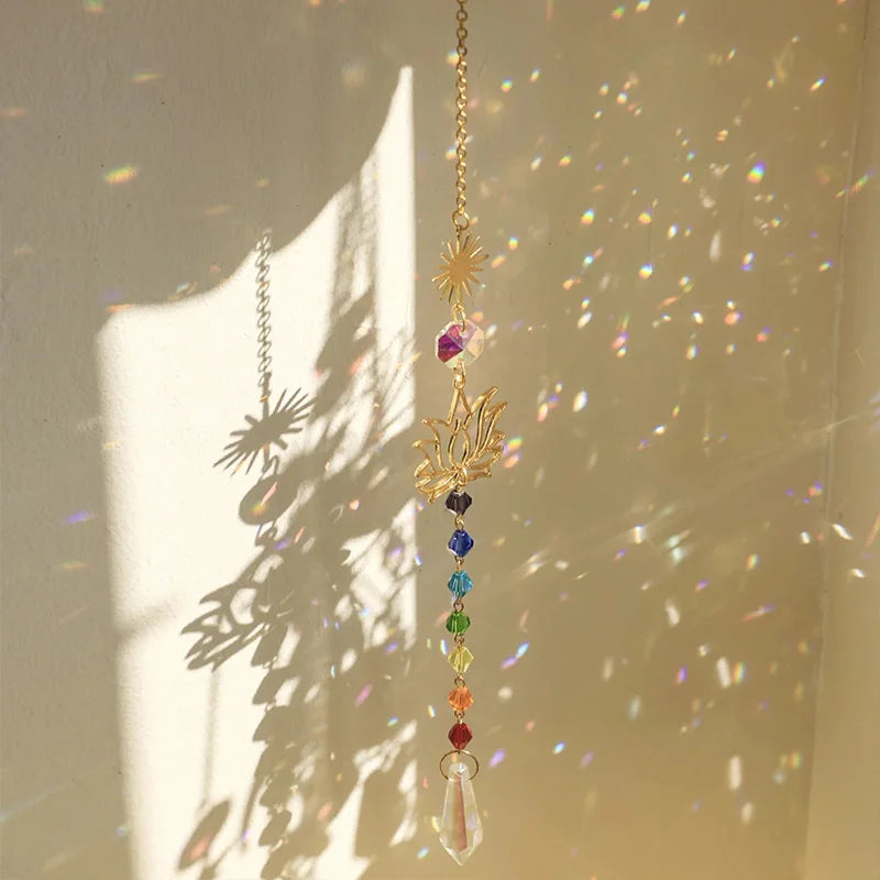 Lotus Crystal Sun Catcher Rainbow Prism - Image 1