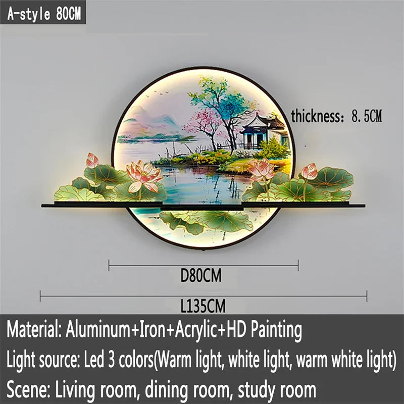 Mountain Sunset Scene LED Wall Lamp