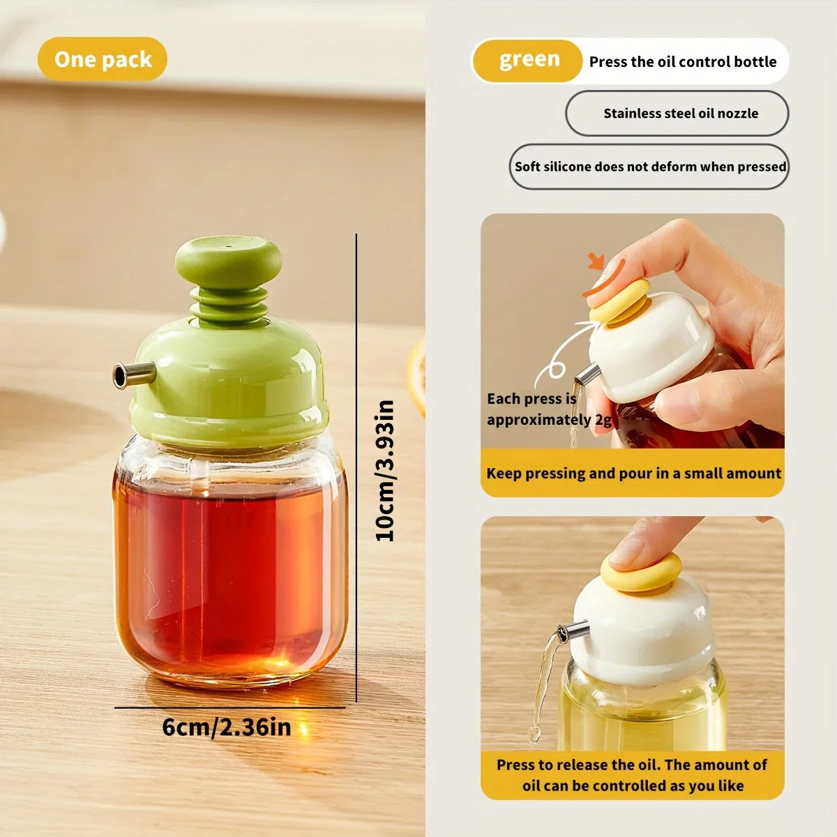 Press Easy Glass Oil Sauce Dispenser Bottle - Image 5