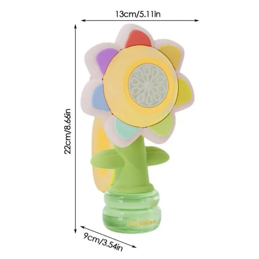 Electric Sunflower-Shaped Portable Kids Fun Bubble Maker Toy - Image 11