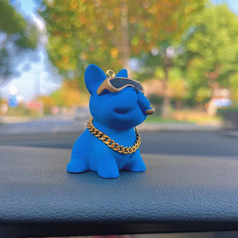 Mini Fancy Bulldog Car Console Decor