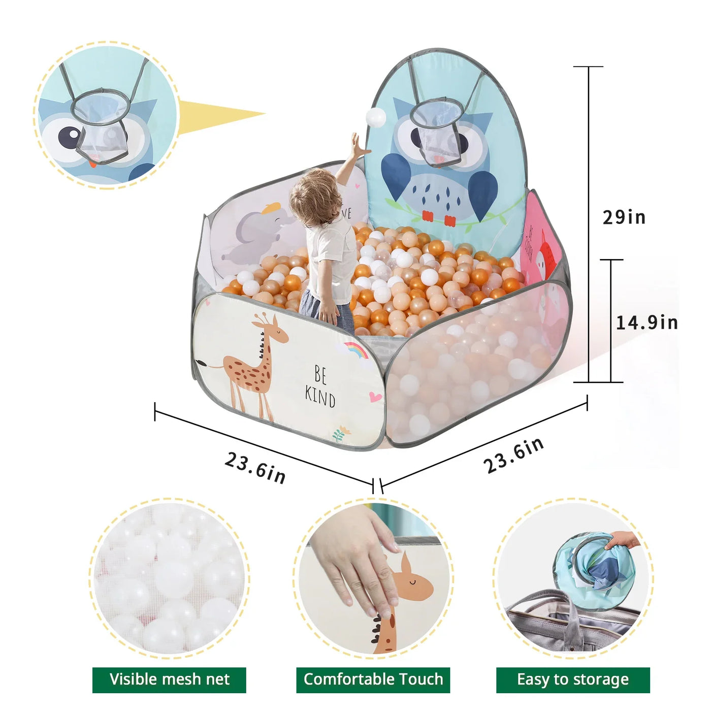 Kids Party Foldable Indoor Outdoor Play Pool - Image 7