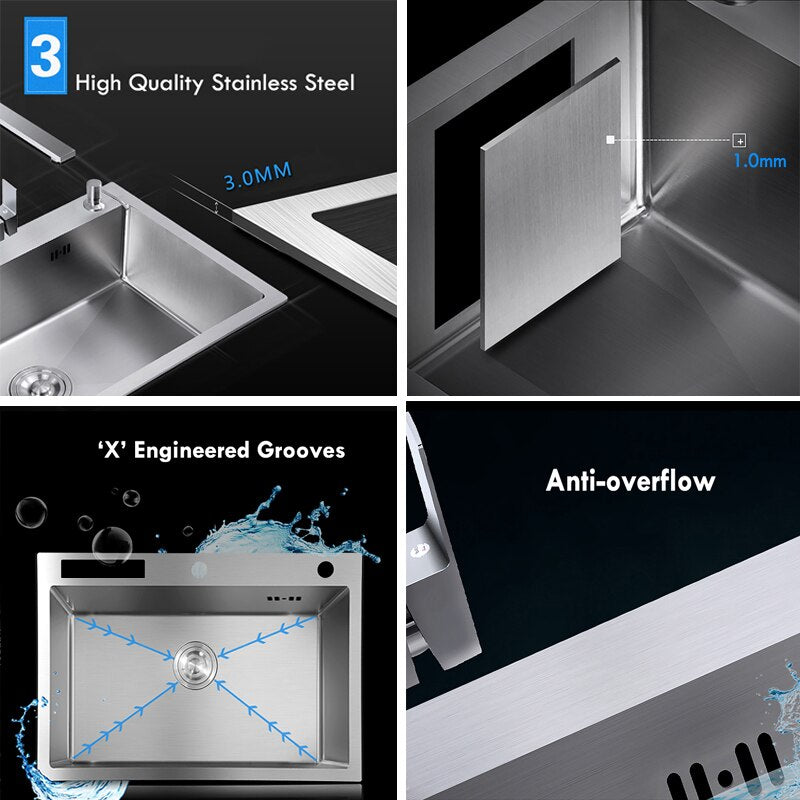 Modern Undermount Steel Plus Kitchen Elegant Sink - Image 3