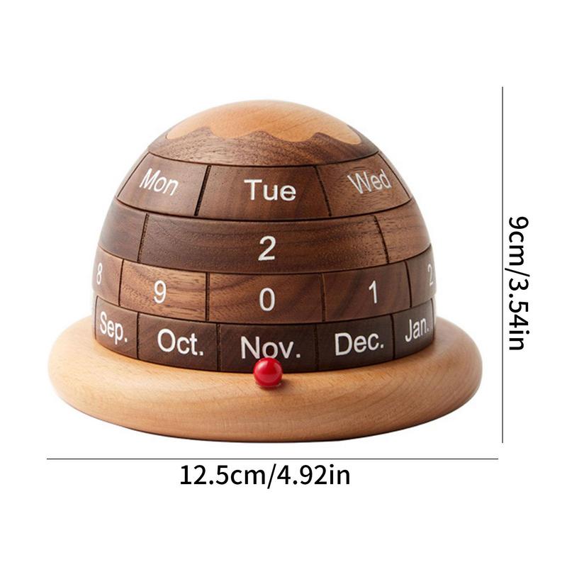 Unique Planet Wooden Table Calendar - Image 3