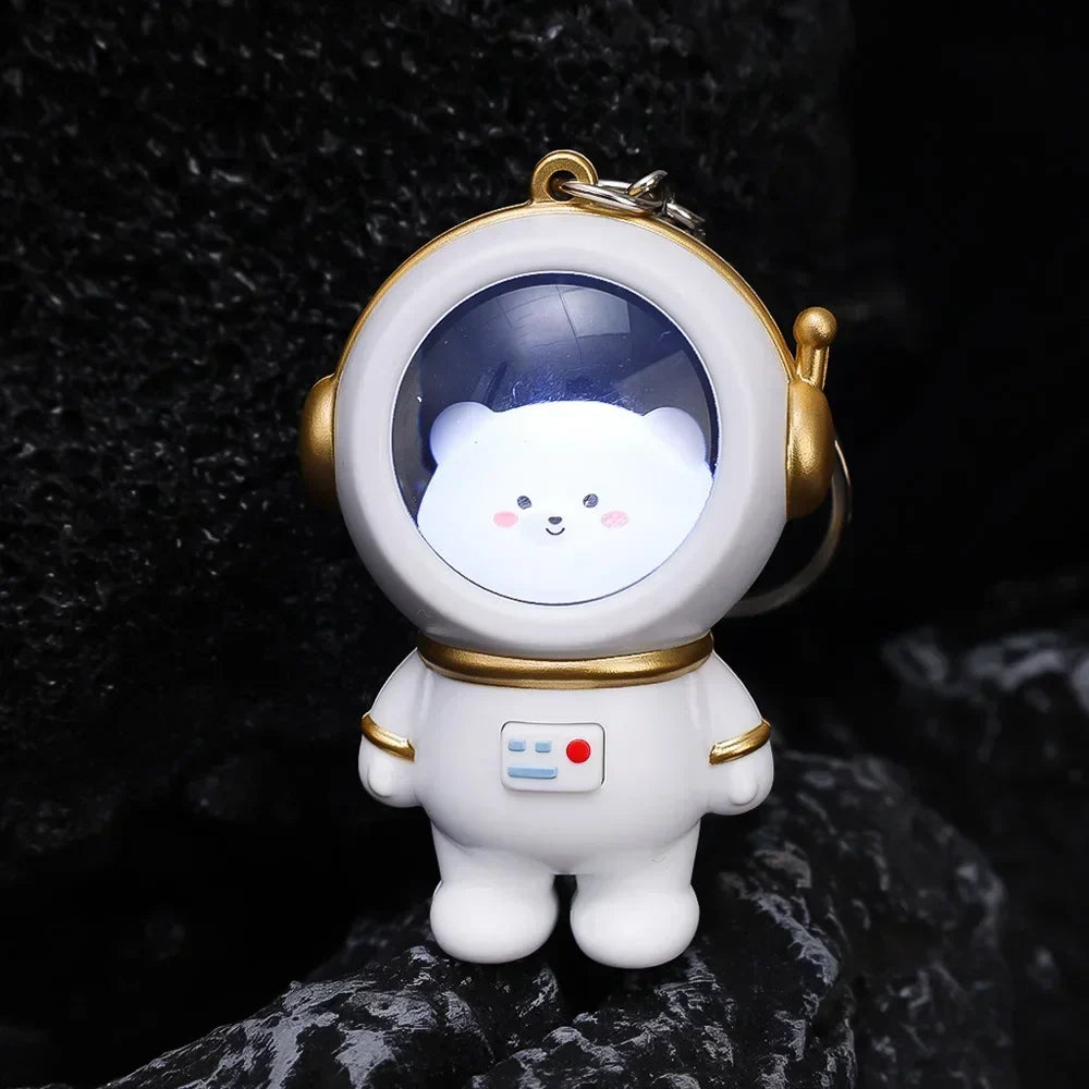 Astronaut Bear LED Keychain Light