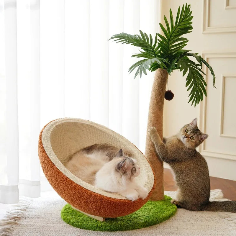 Palm Nest Coconut Shell Cat Lounger Tree