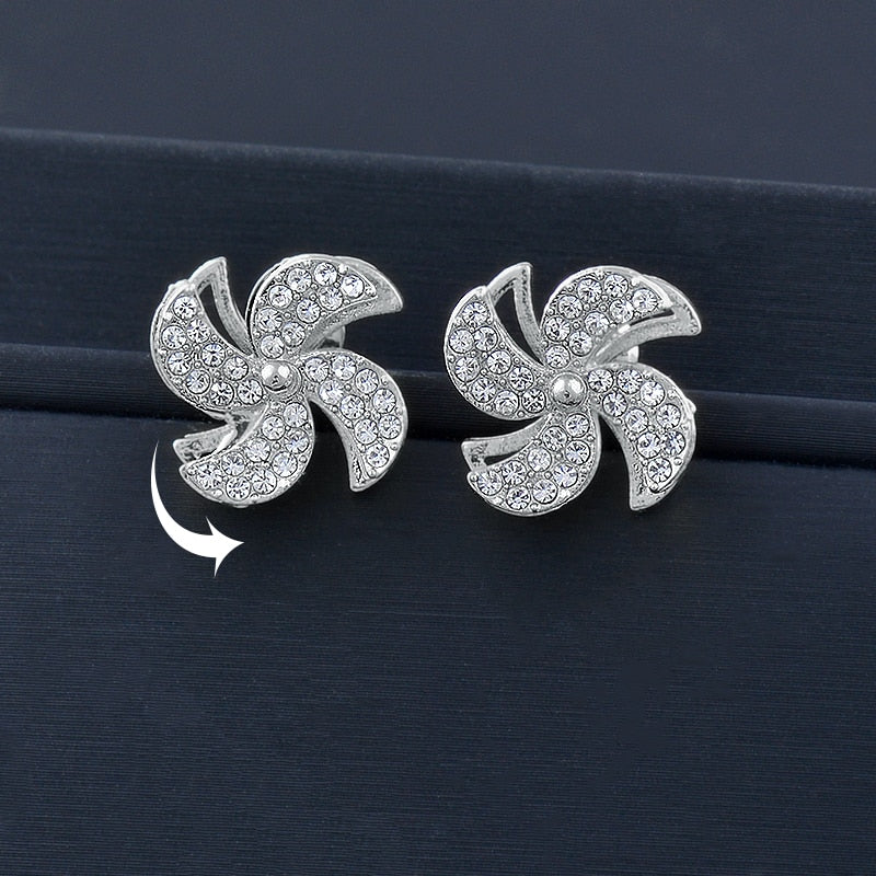 Elegant Rotatable Windmill Flower Earrings - Image 4