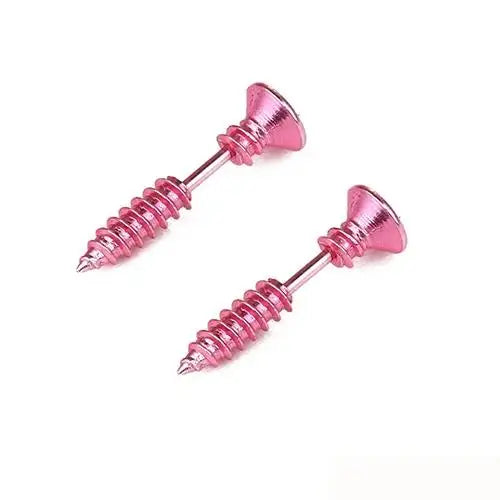 Realistic Screw Industrial Steel Earrings - Image 7