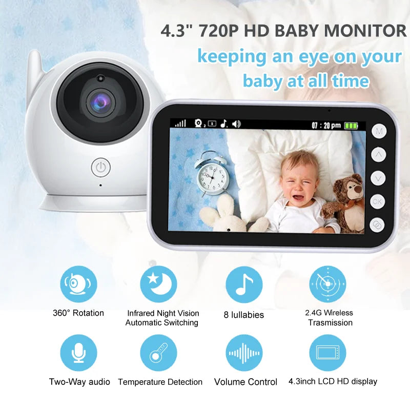 Baby Monitor Surveillance Night Vision Music Nanny Camera