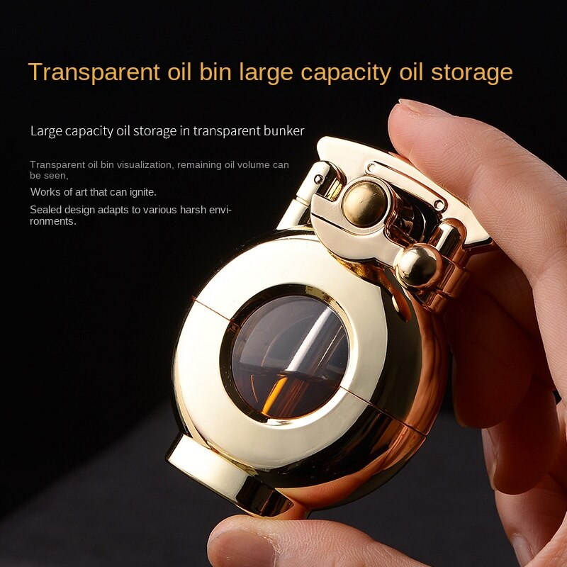 Retro Windproof Transparent Oil Tank Lighter - Image 1