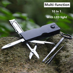 10in1 Stainless Steel EDC Keychain Tool