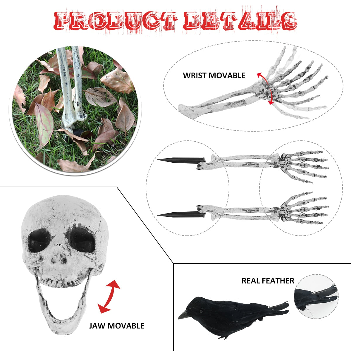 Skeleton Arm Solar Outdoor Lights